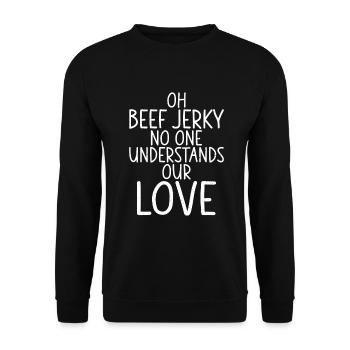 Beef Jerky Gift Beef Jerky Lover - Sweat-shirt Unisexe - noir - Devant - Alina (178cm) & Michal (187cm)