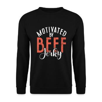 Beef Jerky Gift Beef Jerky Lover - Unisex Sweatshirt - black - Front - Alina (178cm) & Michal (187cm)