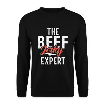 Beef Jerky Gift Beef Jerky Lover - Unisex Sweatshirt - black - Front - Alina (178cm) & Michal (187cm)