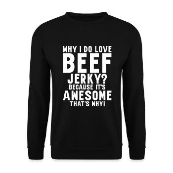 Beef Jerky Gift Beef Jerky Lover - Unisex Sweatshirt - black - Front - Alina (178cm) & Michal (187cm)