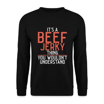Beef Jerky Gift Beef Jerky Lover - Unisex Sweatshirt - black - Front - Alina (178cm) & Michal (187cm)