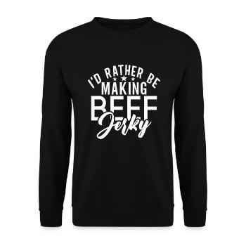 Beef Jerky Gift Beef Jerky Lover - Unisex Sweatshirt - black - Front - Alina (178cm) & Michal (187cm)