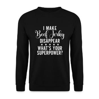 Beef Jerky Gift Beef Jerky Lover - Unisex Sweatshirt - black - Front - Alina (178cm) & Michal (187cm)