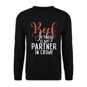 Beef Jerky Gift Beef Jerky Lover - Sweat-shirt Unisexe - noir - Devant - Alina (178cm) & Michal (187cm)