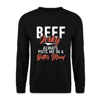 Beef Jerky Gift Beef Jerky Lover - Unisex Sweatshirt - black - Front - Alina (178cm) & Michal (187cm)