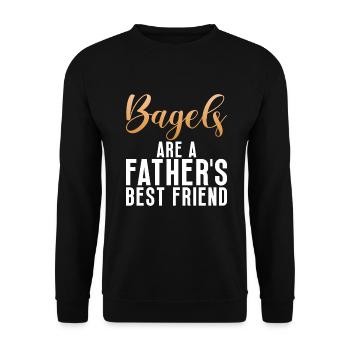 Cadeaux Bagel Bagel Lover - Sweat-shirt Unisexe - noir - Devant - Alina (178cm) & Michal (187cm)
