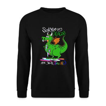 Dragon eats unicorn - Unisex Sweatshirt - black - Front - Alina (178cm) & Michal (187cm)