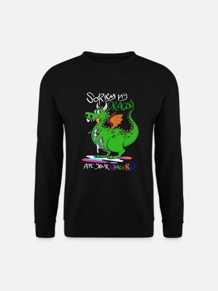 drache frisst einhorn - Unisex Pullover - Schwarz