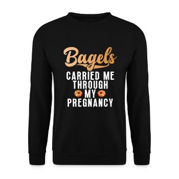 Cadeaux Bagel Bagel Lover - Sweat-shirt Unisexe - noir - Devant - Alina (178cm) & Michal (187cm)