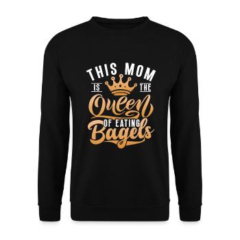 Cadeaux Bagel Bagel Lover - Sweat-shirt Unisexe - noir - Devant - Alina (178cm) & Michal (187cm)