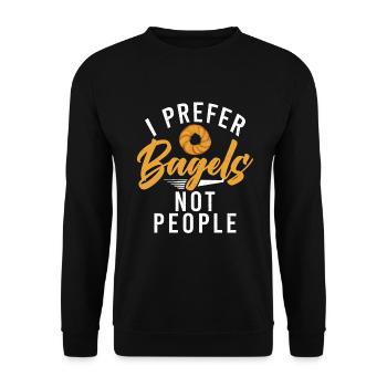 Cadeaux Bagel Bagel Lover - Sweat-shirt Unisexe - noir - Devant - Alina (178cm) & Michal (187cm)