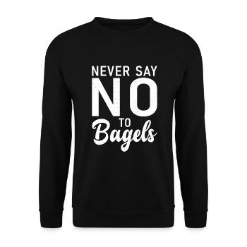 Cadeaux Bagel Bagel Lover - Sweat-shirt Unisexe - noir - Devant - Alina (178cm) & Michal (187cm)