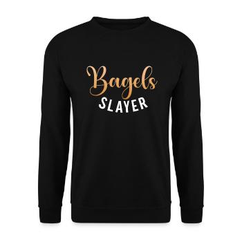 Cadeaux Bagel Bagel Lover - Sweat-shirt Unisexe - noir - Devant - Alina (178cm) & Michal (187cm)