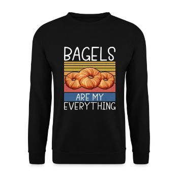 Cadeaux Bagel Bagel Lover - Sweat-shirt Unisexe - noir - Devant - Alina (178cm) & Michal (187cm)
