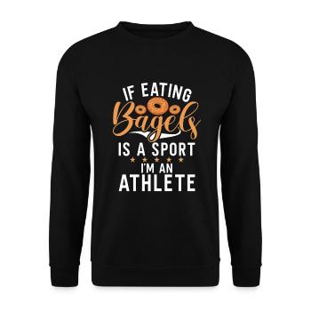 Cadeaux Bagel Bagel Lover - Sweat-shirt Unisexe - noir - Devant - Alina (178cm) & Michal (187cm)