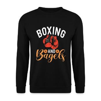 Cadeaux Bagel Bagel Lover - Sweat-shirt Unisexe - noir - Devant - Alina (178cm) & Michal (187cm)