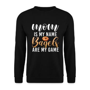 Cadeaux Bagel Bagel Lover - Sweat-shirt Unisexe - noir - Devant - Alina (178cm) & Michal (187cm)