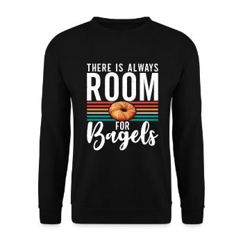 Cadeaux Bagel Bagel Lover - Sweat-shirt Unisexe - noir - Devant - Alina (178cm) & Michal (187cm)