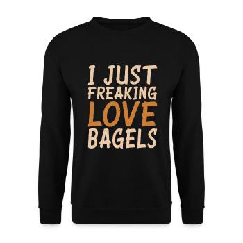 Cadeaux Bagel Bagel Lover - Sweat-shirt Unisexe - noir - Devant - Alina (178cm) & Michal (187cm)