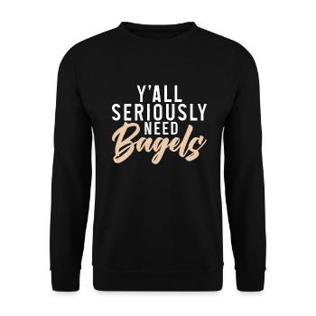 Cadeaux Bagel Bagel Lover - Sweat-shirt Unisexe - noir - Devant - Alina (178cm) & Michal (187cm)