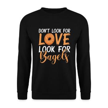 Cadeaux Bagel Bagel Lover - Sweat-shirt Unisexe - noir - Devant - Alina (178cm) & Michal (187cm)