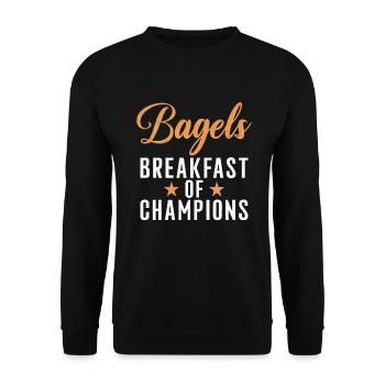 Cadeaux Bagel Bagel Lover - Sweat-shirt Unisexe - noir - Devant - Alina (178cm) & Michal (187cm)
