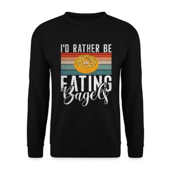 Cadeaux Bagel Bagel Lover - Sweat-shirt Unisexe - noir - Devant - Alina (178cm) & Michal (187cm)