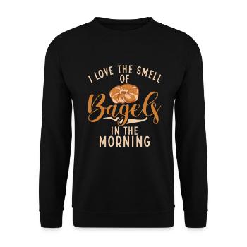 Cadeaux Bagel Bagel Lover - Sweat-shirt Unisexe - noir - Devant - Alina (178cm) & Michal (187cm)