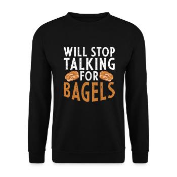 Cadeaux Bagel Bagel Lover - Sweat-shirt Unisexe - noir - Devant - Alina (178cm) & Michal (187cm)