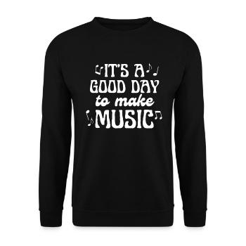 It's A Good Day To Make Music - Unisex Sweatshirt - black - Front - Alina (178cm) & Michal (187cm)