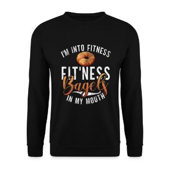 Cadeaux Bagel Bagel Lover - Sweat-shirt Unisexe - noir - Devant - Alina (178cm) & Michal (187cm)