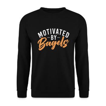 Bagel Gifts Bagel Lover - Unisex Sweatshirt - black - Front - Alina (178cm) & Michal (187cm)