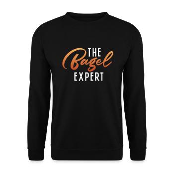 Bagel Gifts Bagel Lover - Unisex Sweatshirt - black - Front - Alina (178cm) & Michal (187cm)