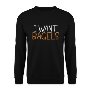 Cadeaux Bagel Bagel Lover - Sweat-shirt Unisexe - noir - Devant - Alina (178cm) & Michal (187cm)