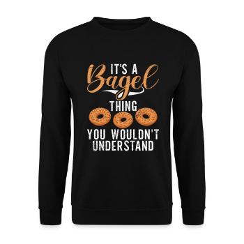 Bagel Gifts Bagel Lover - Unisex Sweatshirt - black - Front - Alina (178cm) & Michal (187cm)