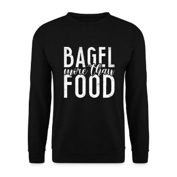 Cadeaux Bagel Bagel Lover - Sweat-shirt Unisexe - noir - Devant - Alina (178cm) & Michal (187cm)