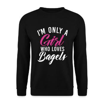Cadeaux Bagel Bagel Lover - Sweat-shirt Unisexe - noir - Devant - Alina (178cm) & Michal (187cm)