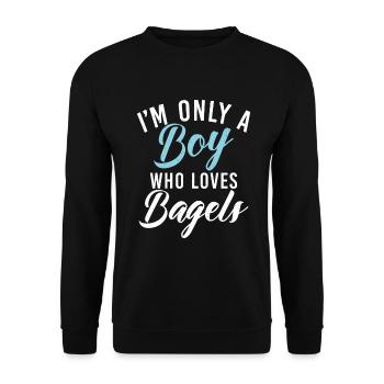 Cadeaux Bagel Bagel Lover - Sweat-shirt Unisexe - noir - Devant - Alina (178cm) & Michal (187cm)