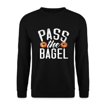 Cadeaux Bagel Bagel Lover - Sweat-shirt Unisexe - noir - Devant - Alina (178cm) & Michal (187cm)
