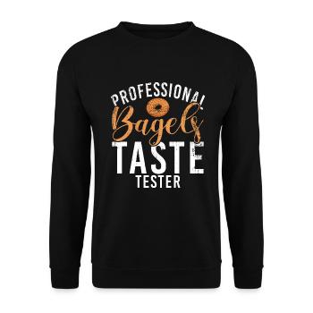 Cadeaux Bagel Bagel Lover - Sweat-shirt Unisexe - noir - Devant - Alina (178cm) & Michal (187cm)