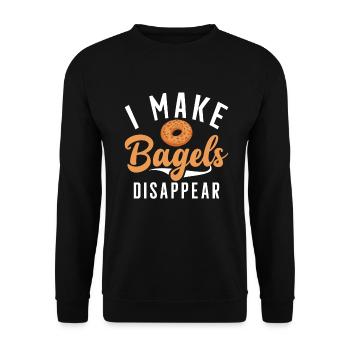 Cadeaux Bagel Bagel Lover - Sweat-shirt Unisexe - noir - Devant - Alina (178cm) & Michal (187cm)