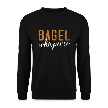 Bagel Gifts Bagel Lover - Unisex Sweatshirt - black - Front - Alina (178cm) & Michal (187cm)