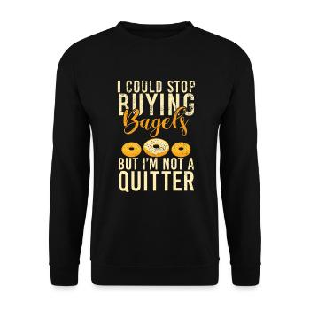 Bagel Gifts Bagel Lover - Unisex Sweatshirt - black - Front - Alina (178cm) & Michal (187cm)