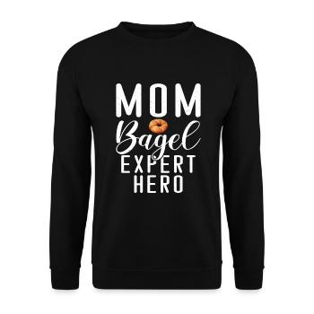 Cadeaux Bagel Bagel Lover - Sweat-shirt Unisexe - noir - Devant - Alina (178cm) & Michal (187cm)