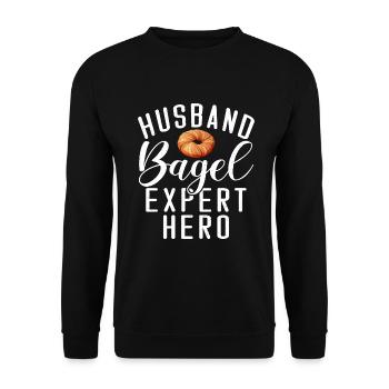 Cadeaux Bagel Bagel Lover - Sweat-shirt Unisexe - noir - Devant - Alina (178cm) & Michal (187cm)