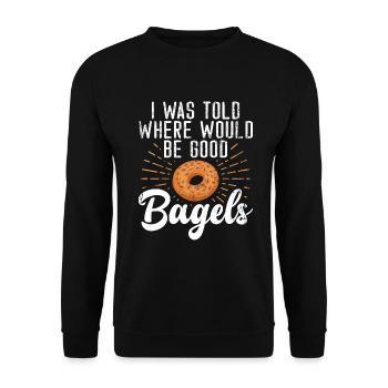 Bagel Gifts Bagel Lover - Unisex Sweatshirt - black - Front - Alina (178cm) & Michal (187cm)