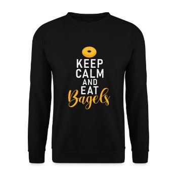 Bagel Gifts Bagel Lover - Unisex Sweatshirt - black - Front - Alina (178cm) & Michal (187cm)