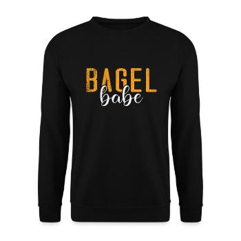 Bagel Gifts Bagel Lover - Unisex Sweatshirt - black - Front - Alina (178cm) & Michal (187cm)