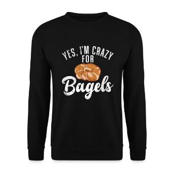 Cadeaux Bagel Bagel Lover - Sweat-shirt Unisexe - noir - Devant - Alina (178cm) & Michal (187cm)