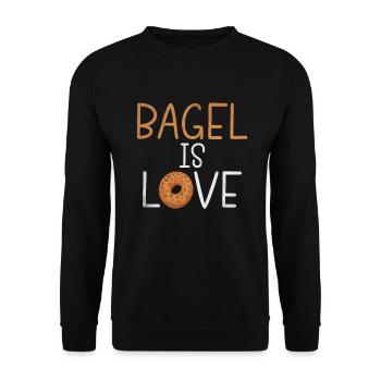 Cadeaux Bagel Bagel Lover - Sweat-shirt Unisexe - noir - Devant - Alina (178cm) & Michal (187cm)